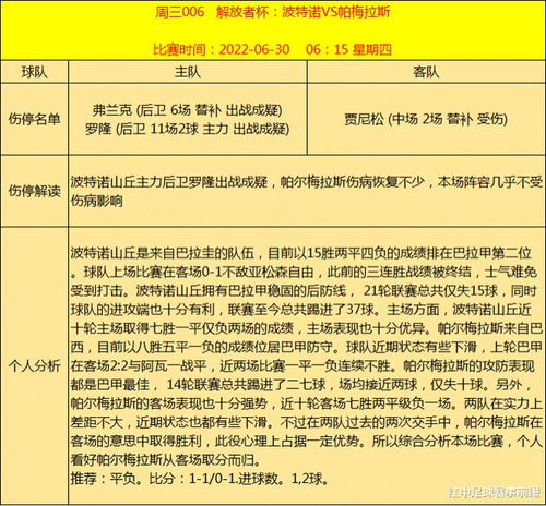 影响今日赛果的核心要素解析