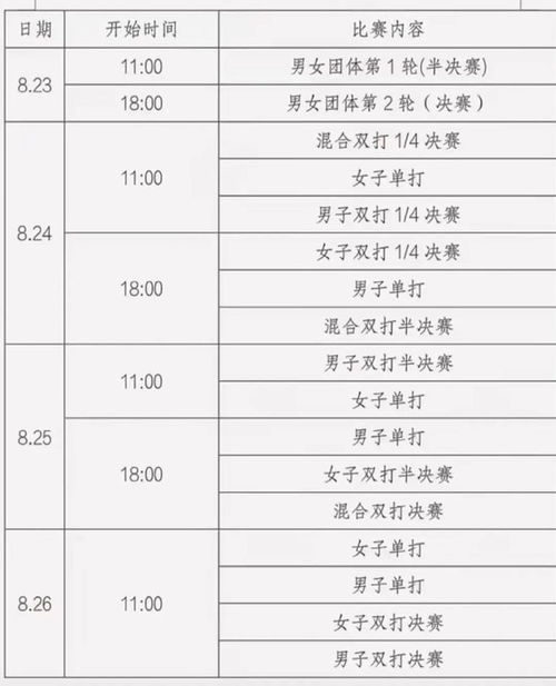 赛程安排