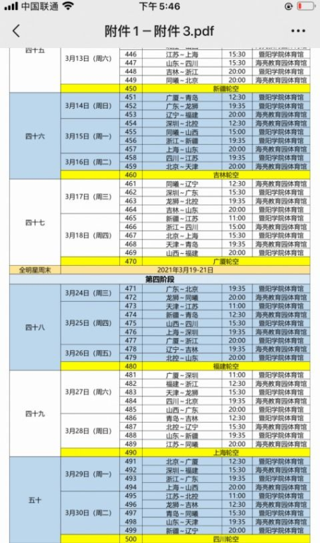 第三阶段完整赛程安排